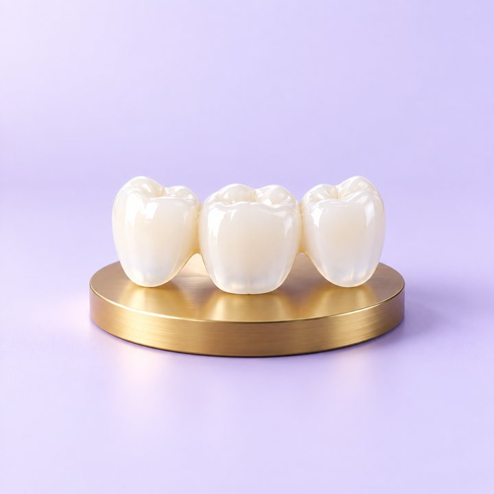 3D model of a three-unit porcelain bridge